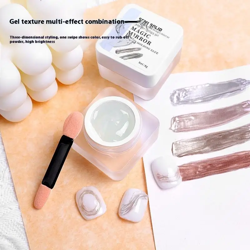 

Волшебный зеркальный гель для моделирования ногтей, полутвердый УФ-светодиодный 3D-моделирующий клей для резьбы, прочный маникюрный художественный инструмент для украшения маникюрного салона