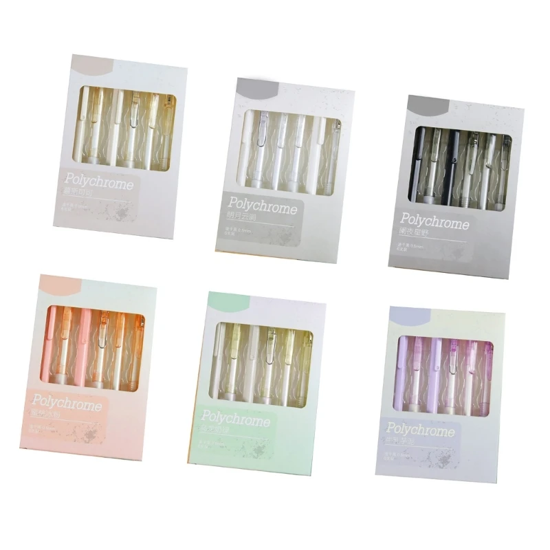 Caneta gel retrátil 6 peças, caneta estética criativa, caneta neutra 0,5 mm