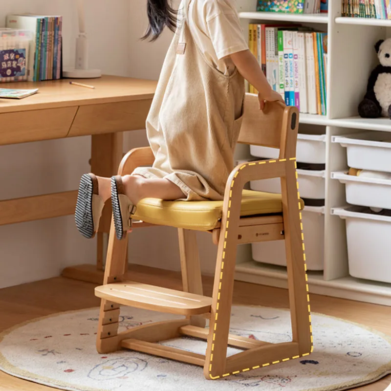 Children's Stool Study Chair Child Room Furniture Wooden Chairs Designer Design Kids Wood Sillas De Plastico Growing Girl