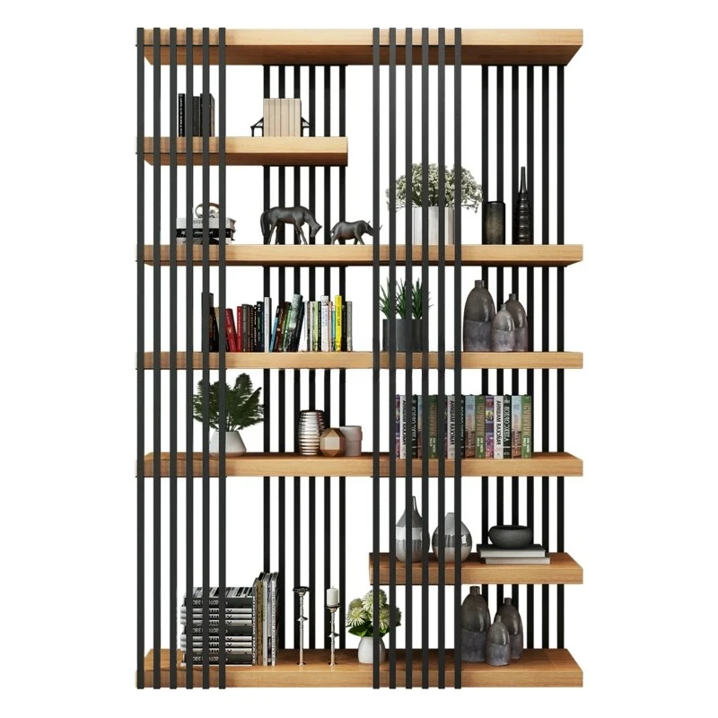 

Nordic wrought iron partition rack simple modern office solid wood