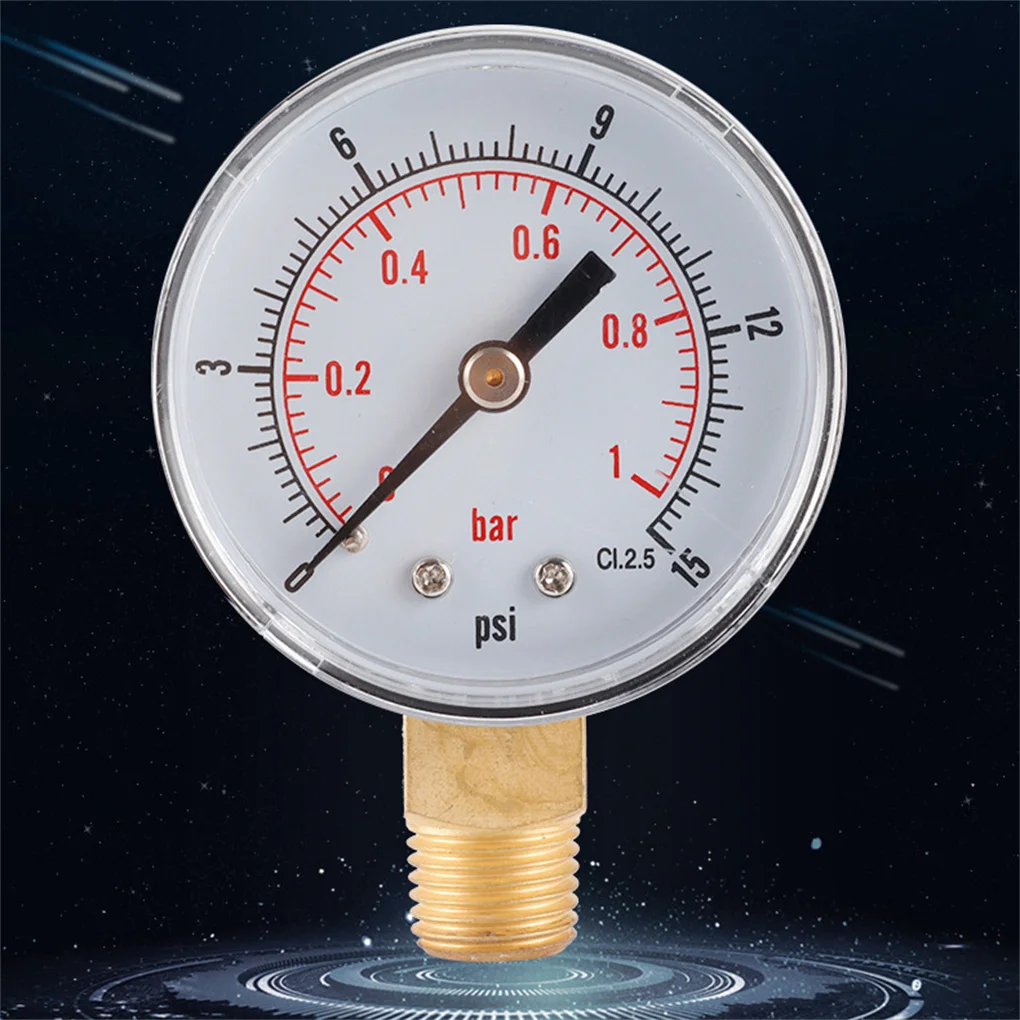 

Round Dial Dual Scale Analog Air Compressor Pressure Meter Inflator Household Barometer Wide Range Vacuum Gauge