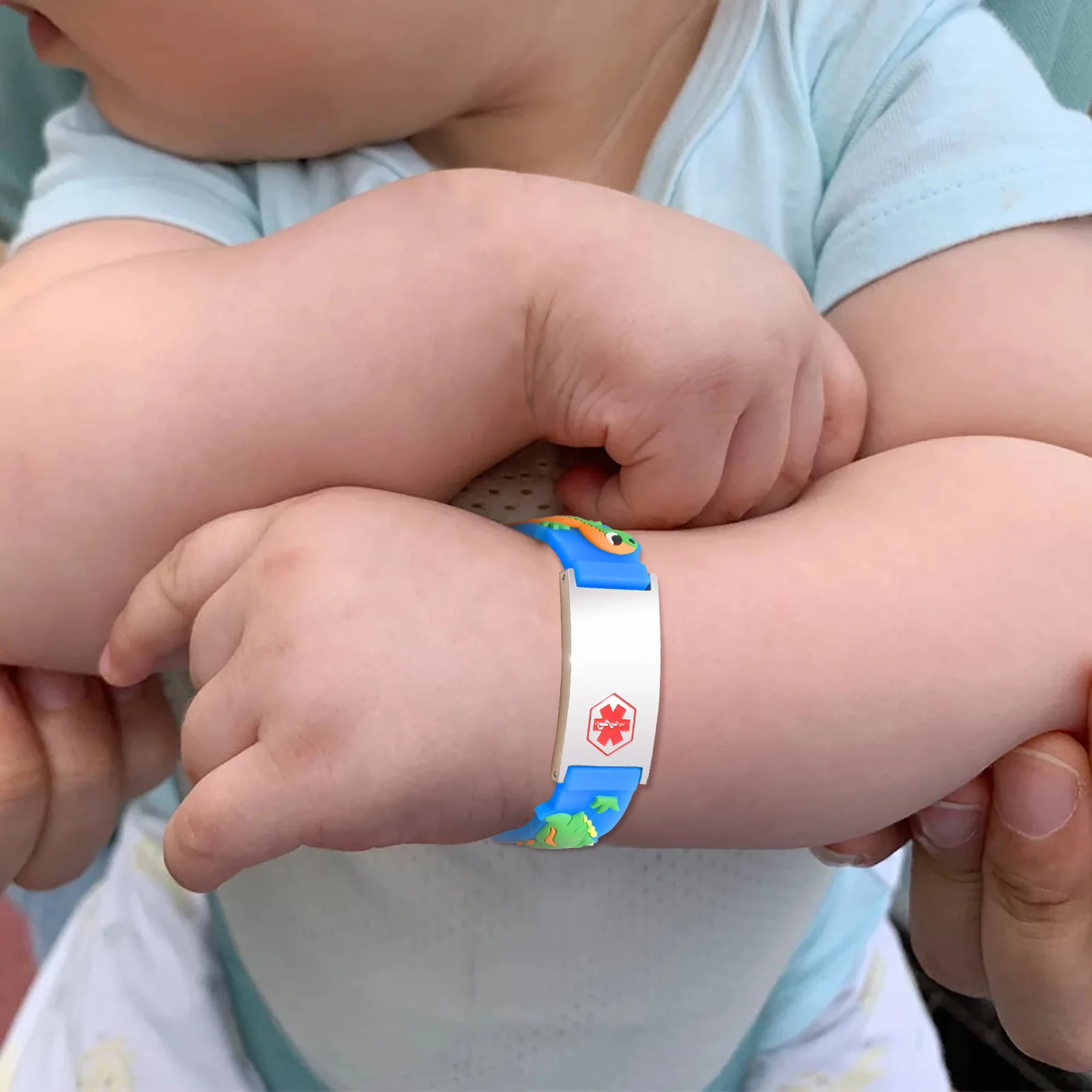 Pulsera de silicona personalizada para niño y niña, brazalete de seguridad con alerta de identificación médica, grabado gratis