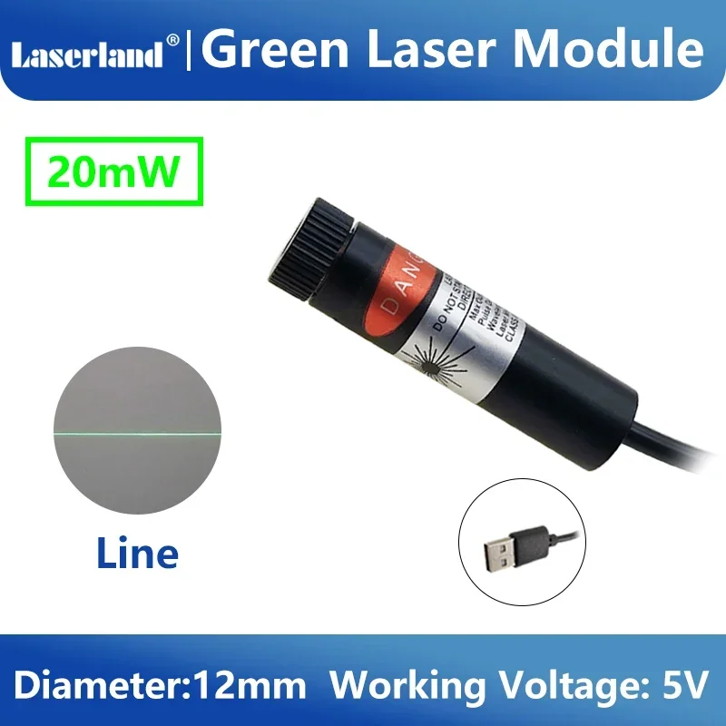 Variant: 12mm Green 20mW USB
