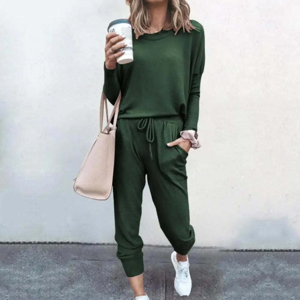 Women Autumn Casual Tracksuits 2023 Solid Color Loose Pullover Hoodies Two Piece Set Female Long Sleeve Tops Pants Sportswear