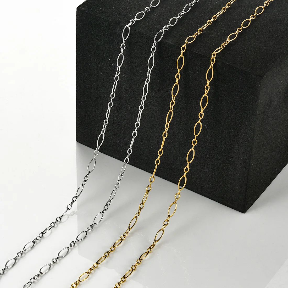 3.5mm Width Stainless Steel Chain Necklace For Women Men Gold Silver Color For Pendant DIY Donot Fade Jewelry Chains Accessories