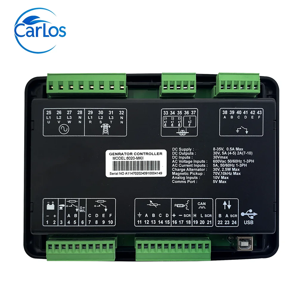 dse6020 Deep Sea DSE6020 MKII Generat Controller Panel AMF Automatic Start Mains Failure Control Module Genset Parts DSE6020 MK2