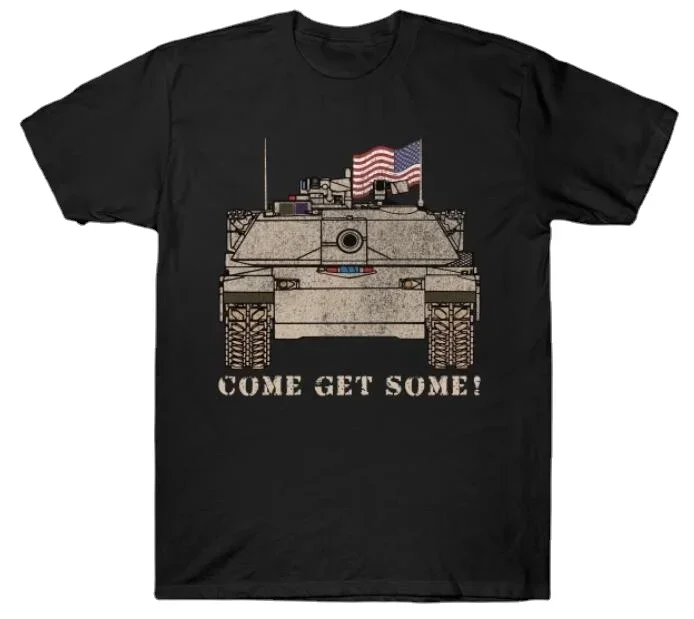 

M1 Abrams Tank Patriotic Flag Gift Come Get Some! Men T-Shirt