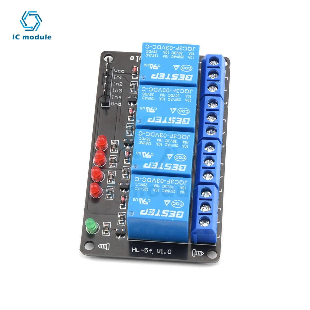 1PCS 1/2/4 Channel 3V Relay Module Board Low Level Trigger Relay Output Relay Module with LED Indicator 1CH 2CH 4CH