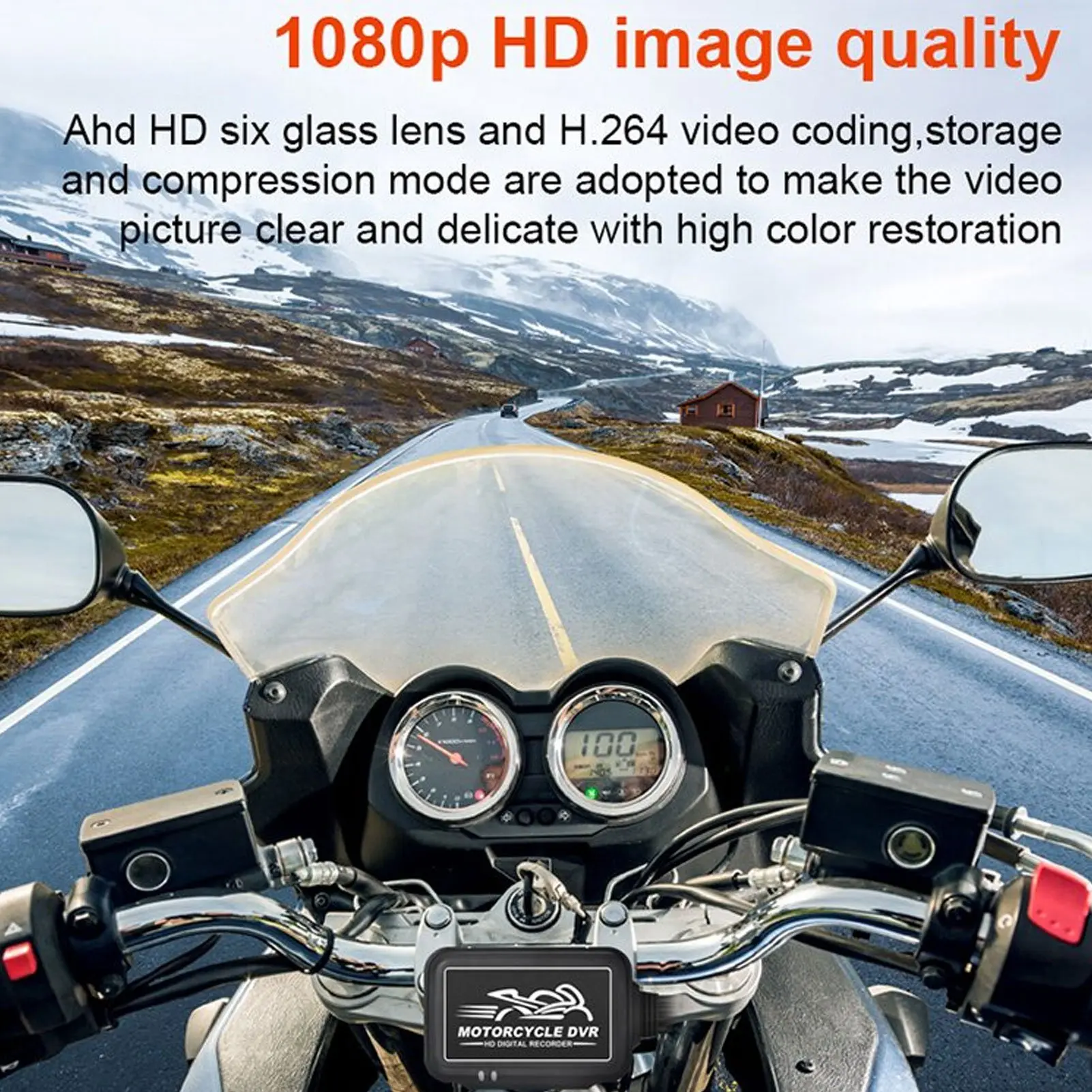Motorcycle Dash Camera Driving Recorder Dual Lens 1080P HD IP67 Parking Monitoring DVR Universal For Motorcycle Scooter ATV ﻿