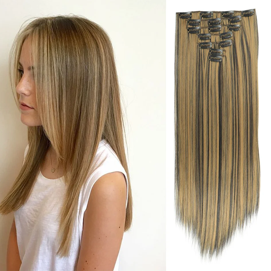 Synthetic 7 Pieces Clip-In Hair Extensions Set