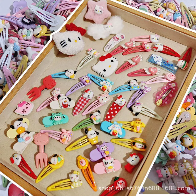 21 Stück Sanrio Hallo Kitty Haars pange Cartoon niedlichen Anime Student Haarschmuck Schmetterling Prinzessin Kopf bedeckung für Kinder Geschenke Spielzeug