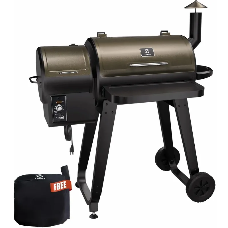 

Grill Smoker,8 in 1 Portable with Automatic Temperature Control,Foldable Front Shelf,Rain Cover,459 sq in Cooking Area