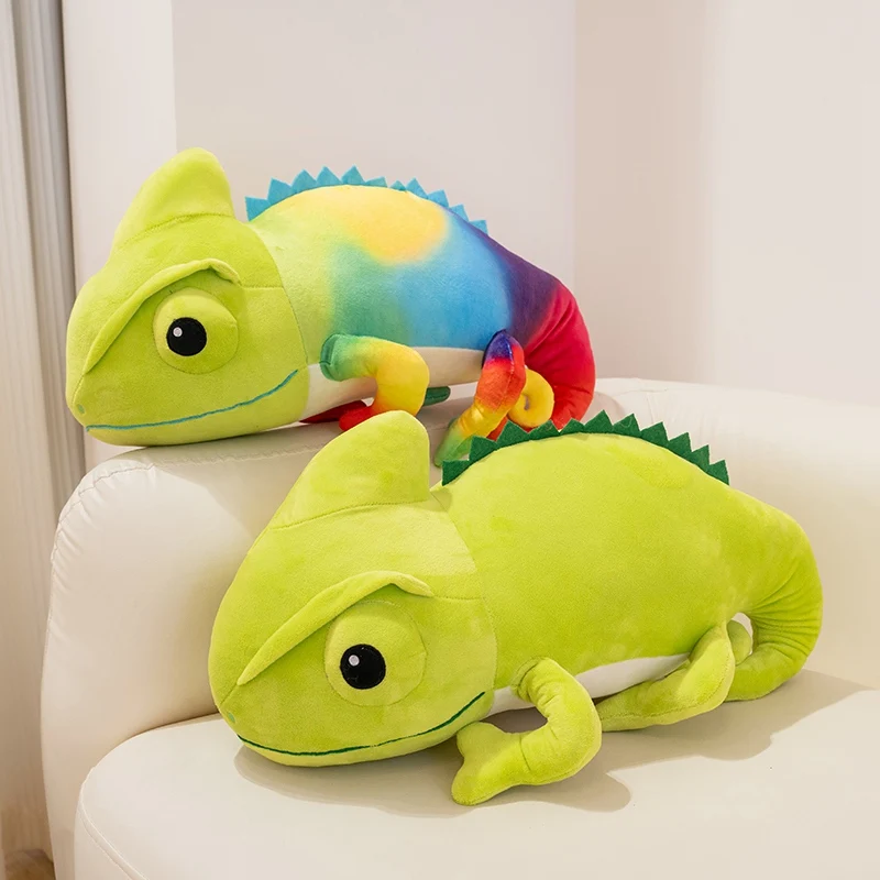 1 Pieza de 40/48 cm, Nuevo Juguete de Peluche de Lagarto Realista con Cola Rizada, Juguete de Animal de Peluche Suave, Decoración para Habitación o Coche, Regalo para Niñas y Niños