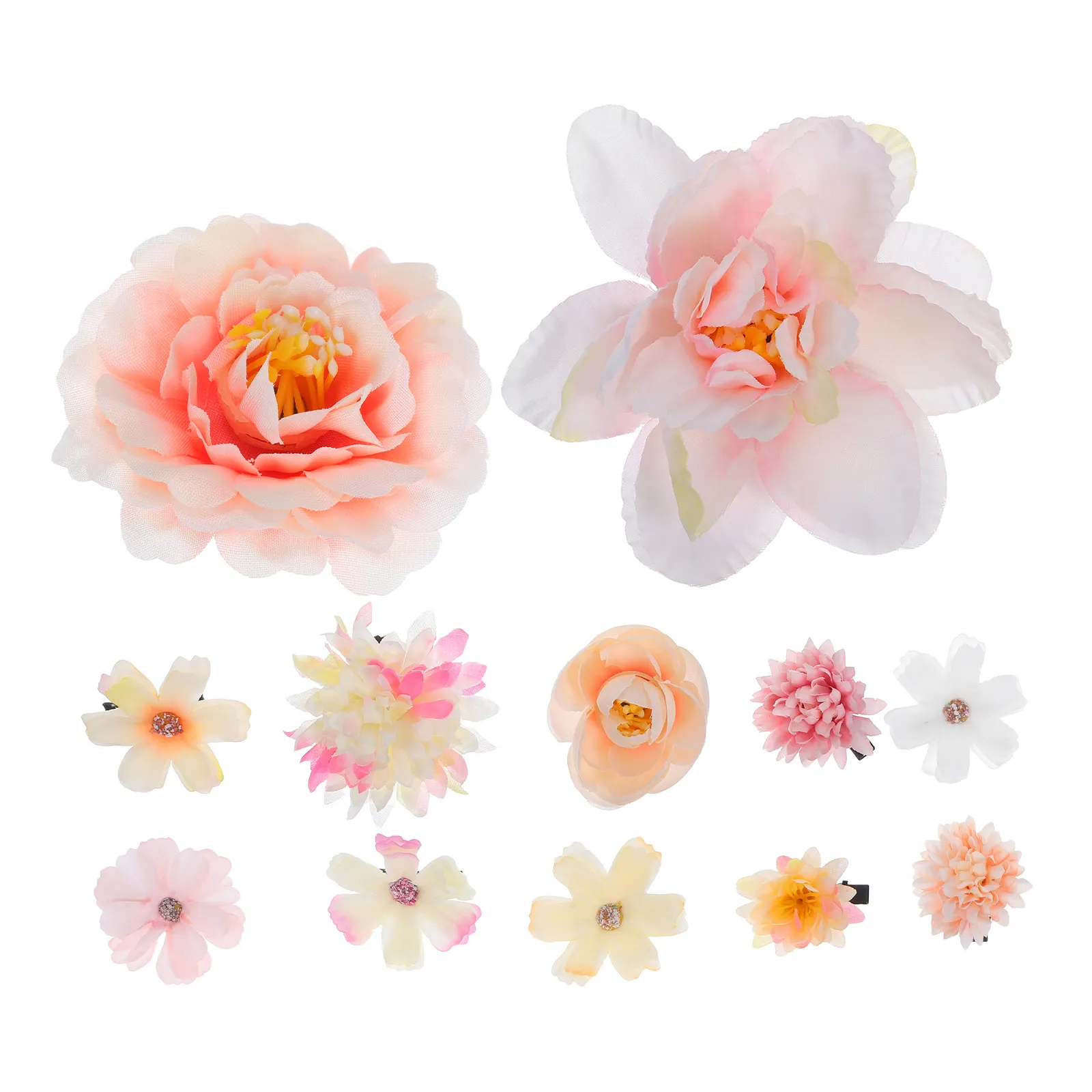 

12Pcs Floral Hair Clips Set Bohemian Flower Hairpins Lightweight Elegant Flower Hair Accessories for Women Wedding Party