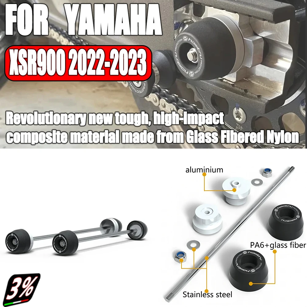 

For Yamaha XSR900 2022-2023 Front Rear wheel Spindle Crash Protection XSR 900 Pad Anti-Fallen Accessories