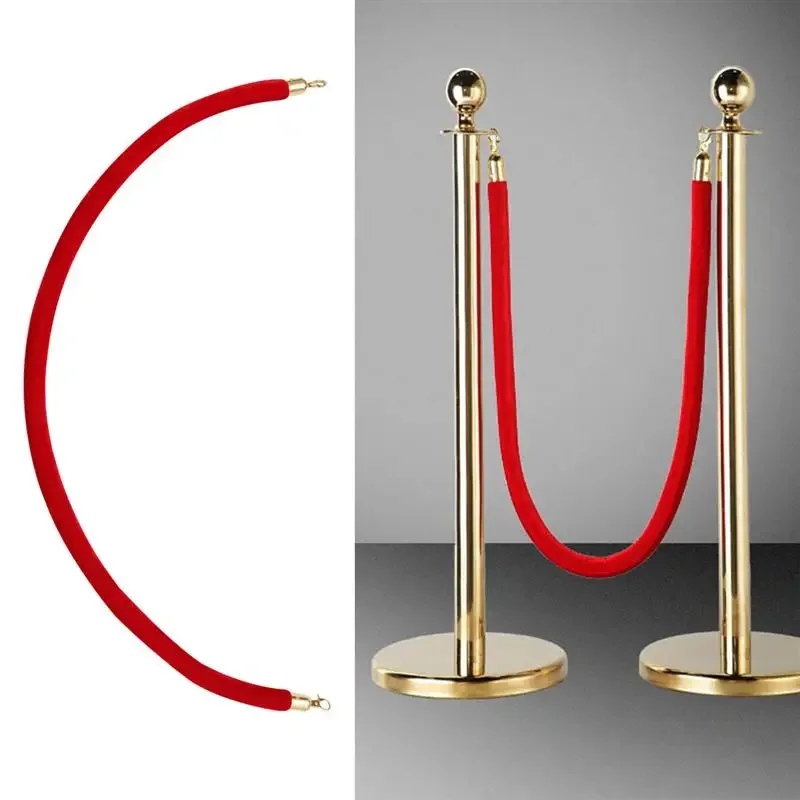 Crowd Control Rope Barrier Rope Industrial Hook Self-Closing Buckle Velvet Cord 1PC Red/yellow/green/ Black/blue
