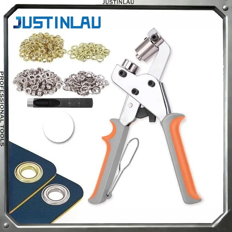JUSTINLAU Button Punching Pliers Metal Grommets Chicken Eye Pliers Set Leather Press Button Punching Machine Button Installation