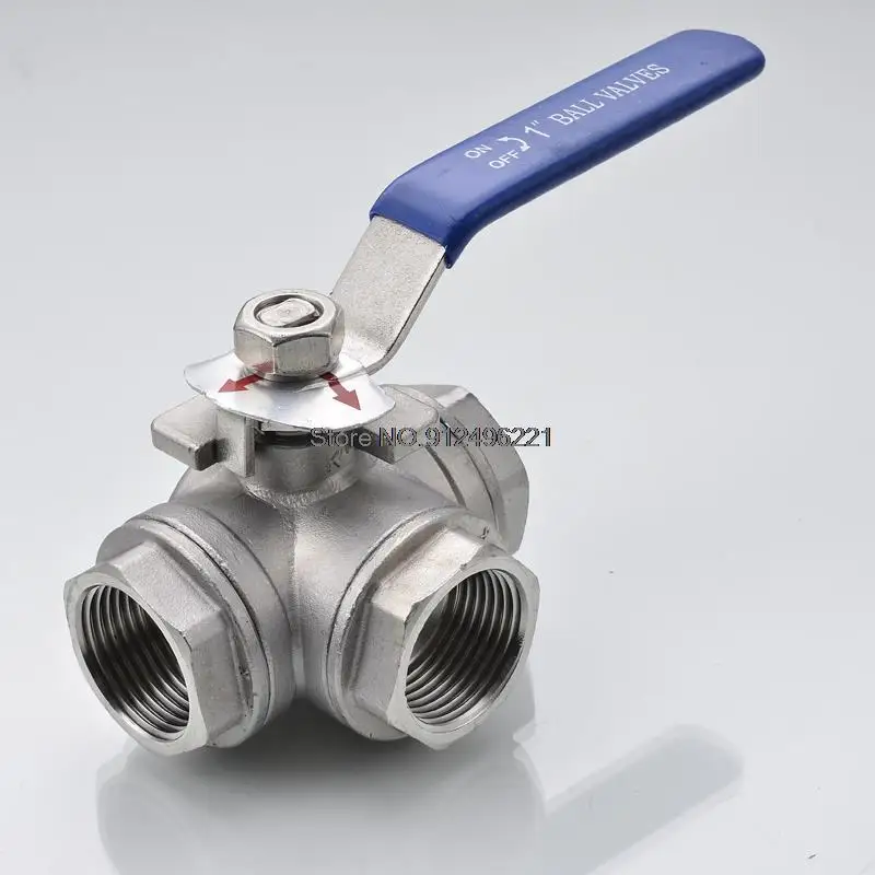 DN10 DN15 DN20 DN25 DN32 DN50 Stainless Steel 304 BSPT Male Thread 3/Three-Way Ball Valve T/L Type 1/4