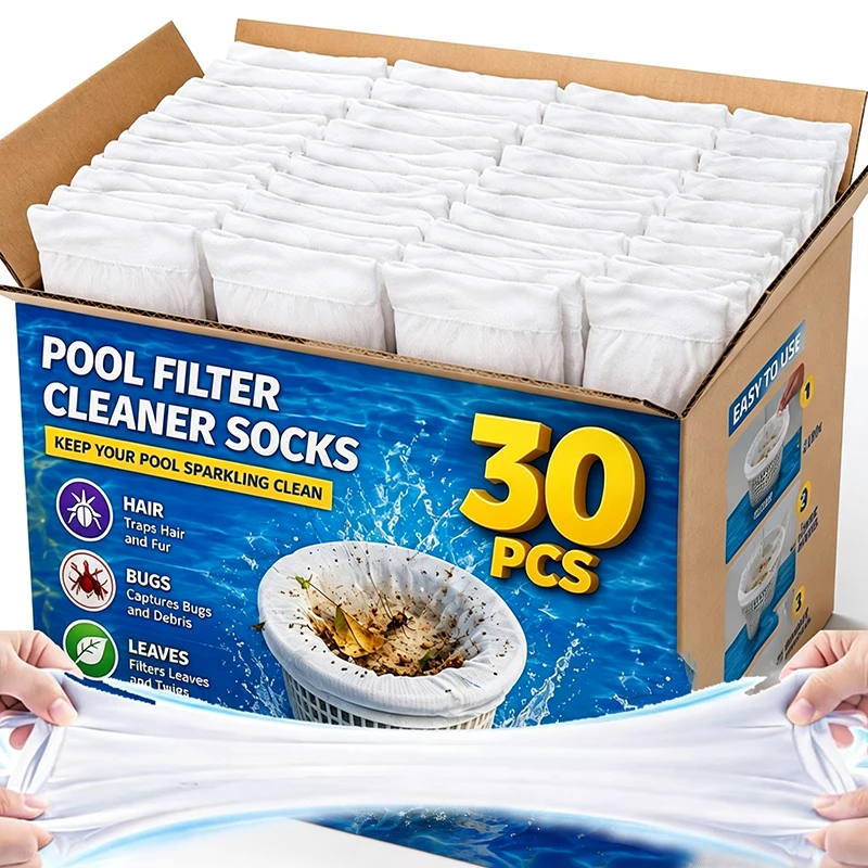 Swimming Pool Garbage Cover Swimming Pool Elastic Filter Net Bag Mesh Pool Skimmer Filter Socks Anti-Clogging Anti Fouling Cover
