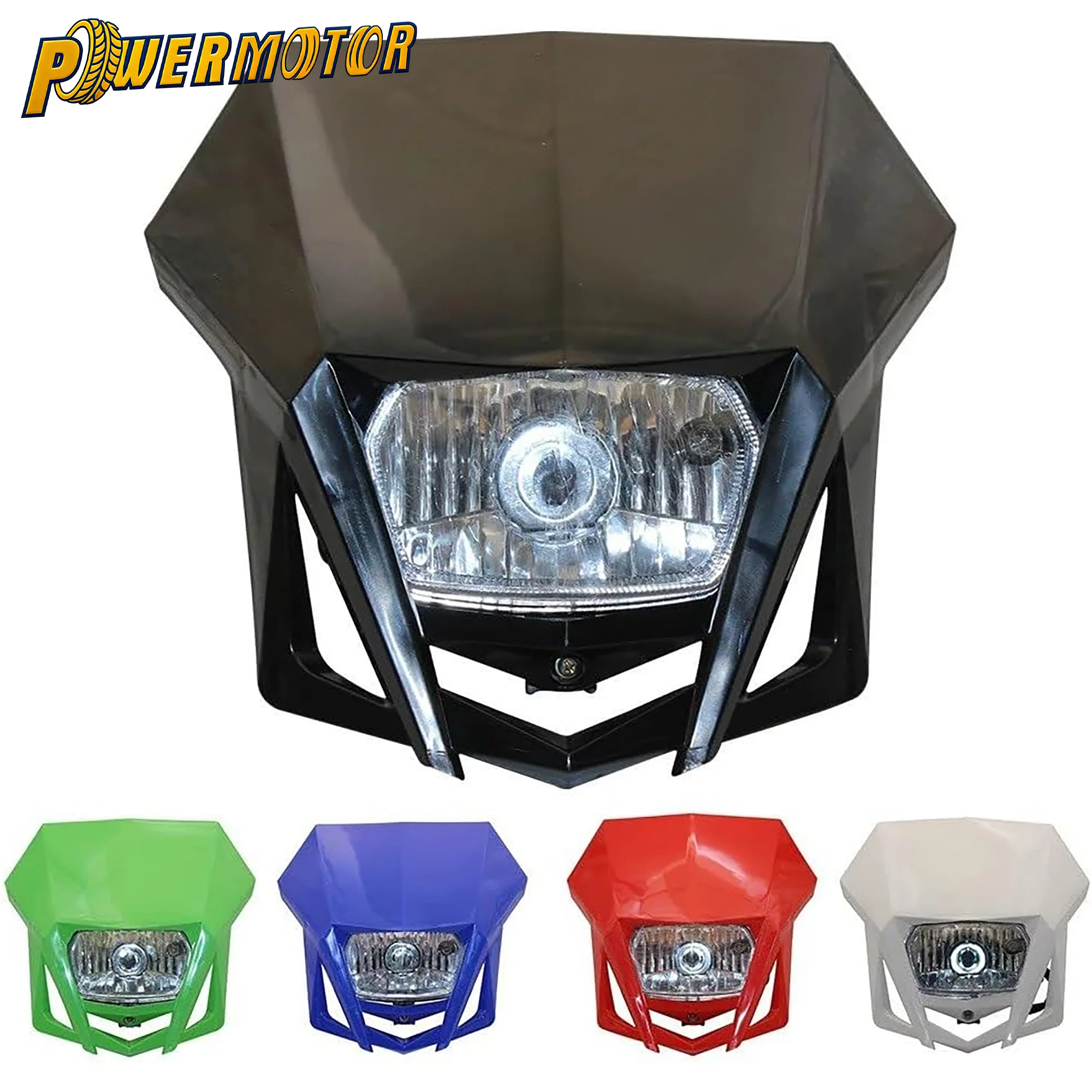 

For Kawasaki KDX KLX Honda XR 250 CRF 450 Motocross Headlamp H4 Halogen Headlight Assembly Motorcycle Head Light Accessories