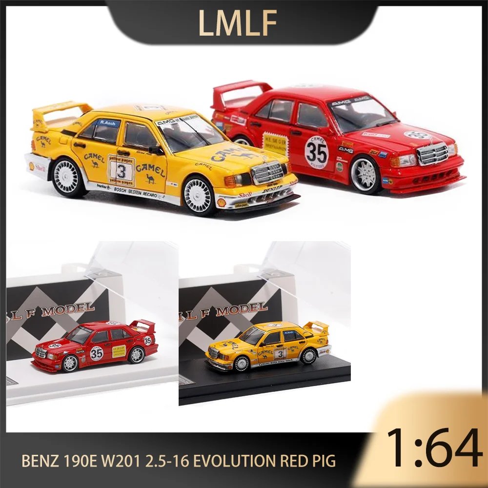 LMLF 1:64 Benz 190E W201 2.5-16 Evolution Red Pig Simulation Alloy Premium Diecast Vehicle Model Toys Collect Gift
