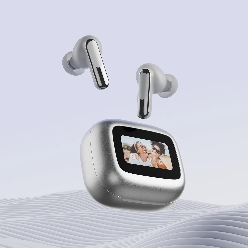 【HTC NE54】 سماعات بلوتوث V6.0 AI مترجم شاشة LCD سماعات أذن OWS مشبك أذن سماعات رأس لاسلكية للحد من الضوضاء