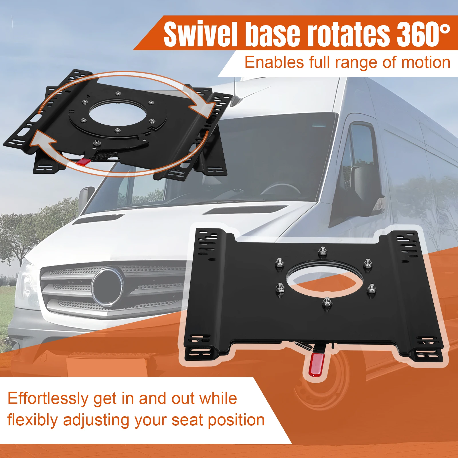 

For Sprinter T5/T6 Transit Conversion Turntable Base 360-Degree Rotating Rust Proof Modification Replacement Accessories