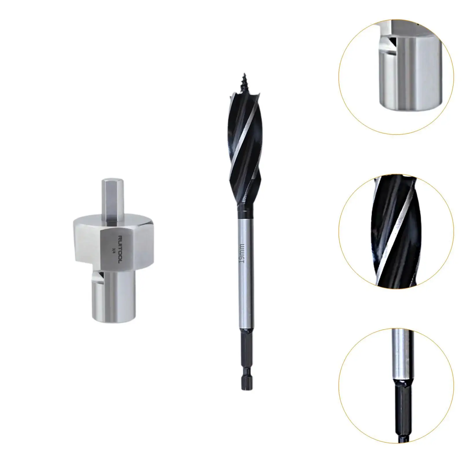 Rozwiertak do fazowania otworów dla psów 3/4" i wiertło do polerowania drewna