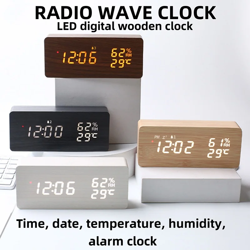 Limited to use in Japan/Germany radio clock regions with automatic positive time, living room LED wooden clock