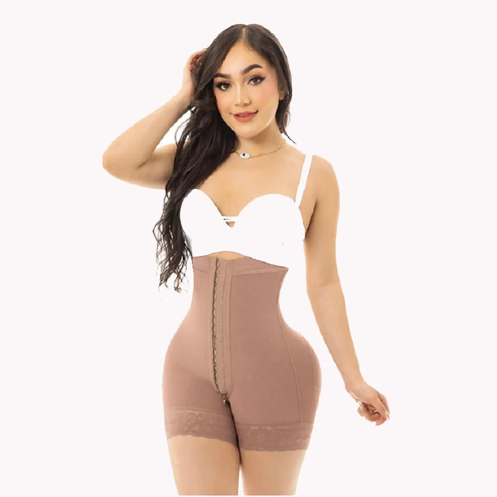 Fajas Butt Lifter Shapewear Tummy Control Bbl Underwear Waist Trainer Slimming Compression Adjustable Front Closure Body Shaper