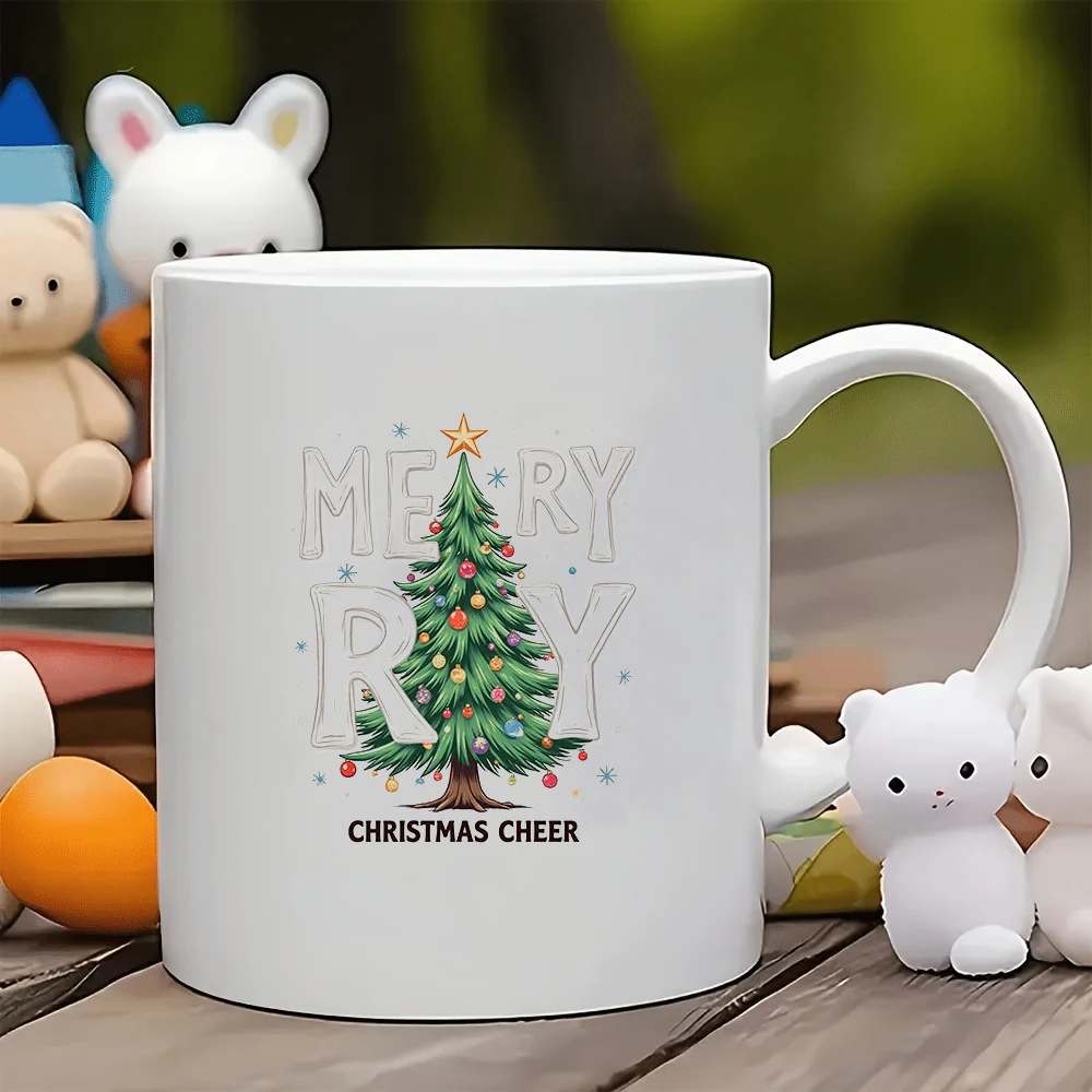 

11oz Cup + Cartoon Christmas Tree Ornament + Merry Christmas Cup Family Kids' Day Gift Coffee Mug