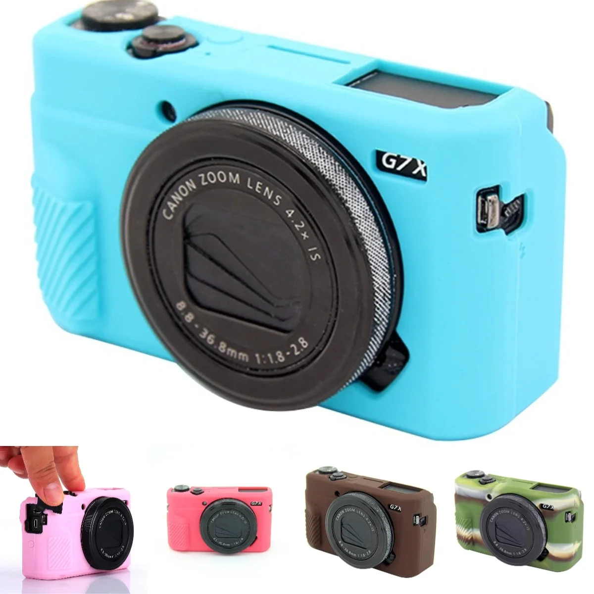 

For Canon G7XII Mark 2 III G7X3 Mark 3, Protective Silicone Soft Shell Cover Soft Silicone Armor Camera Bag Case