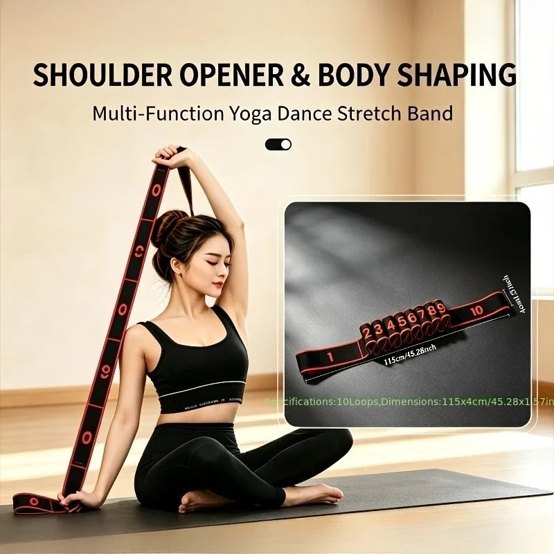 8/10/12Section Style Dance Yoga Stretching Belt Pilates Fitness Tension Digital Elasticity Latin Elastic Stretch Resistance Band