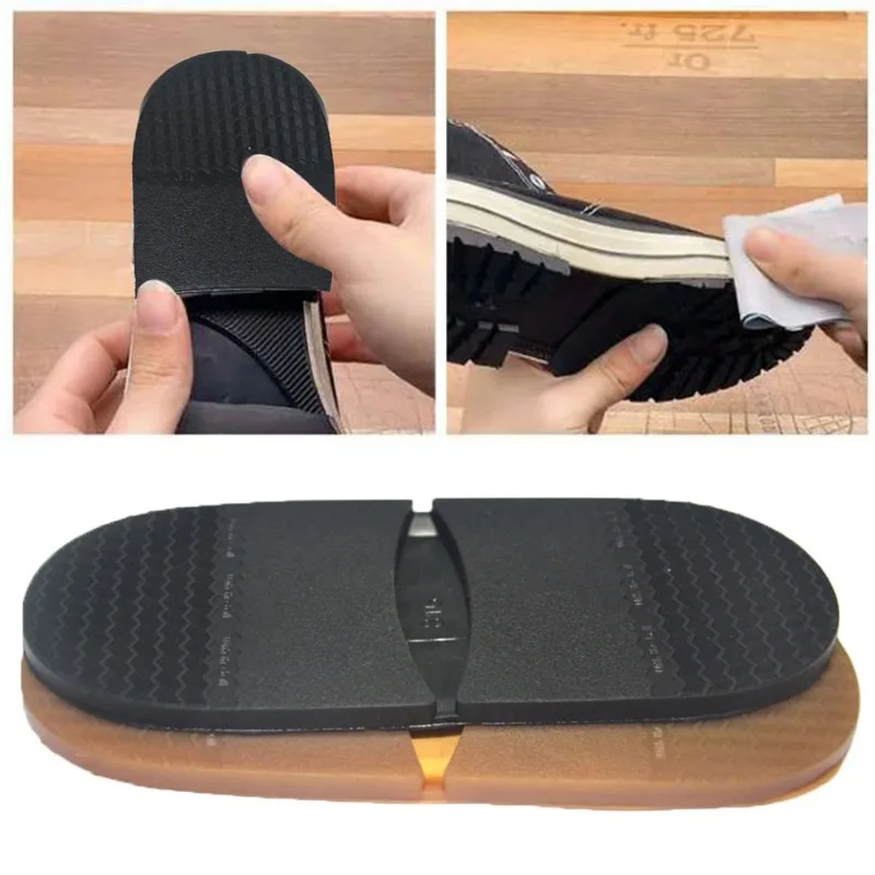1 Pair Non-slip Wear-resistant Thicken Rubber Shoe Soles for Men Leather Business Shoes Heel Sole Repair Accessories