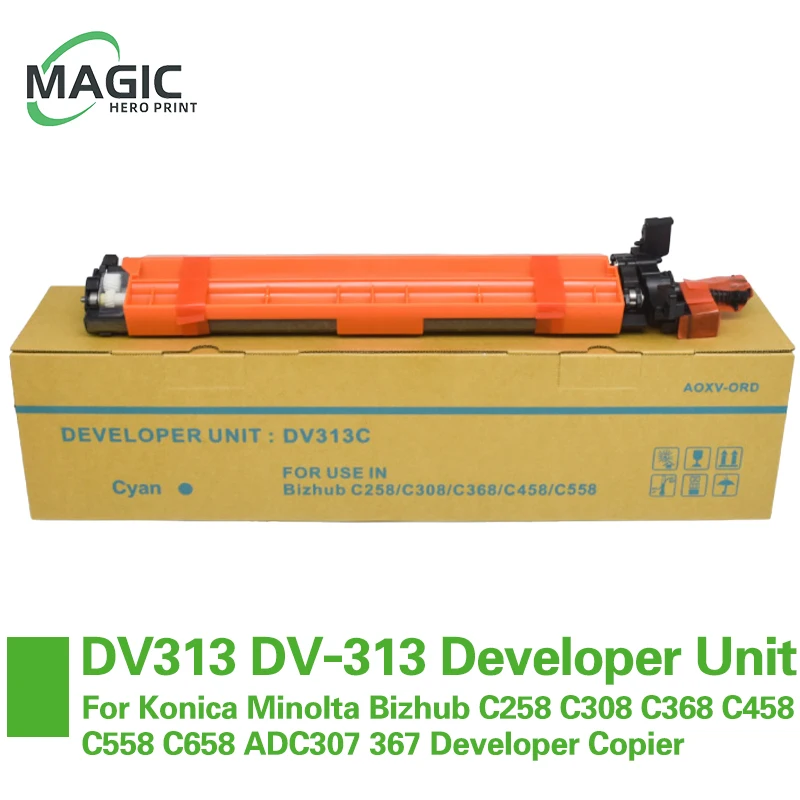 DV313 DV-313 Developer Unit For Konica Minolta Bizhub C258 C308 C368 C458 C558 C658 ADC307 367 Developer Compatible Copier