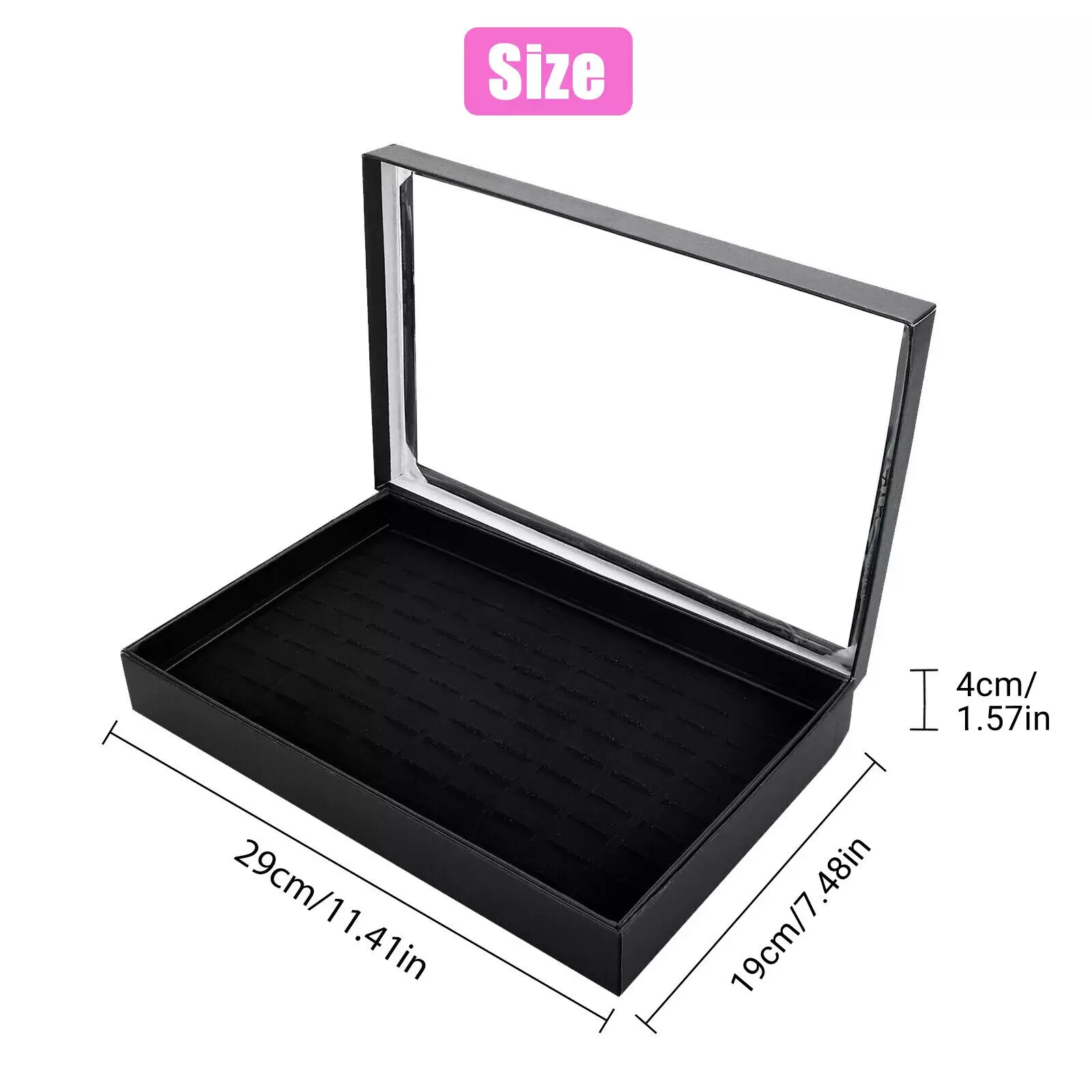 100 Slots Jewelry Rings Display Organizer Case Gifts Packaging Holder Earrings Storage Box Outdoor Portable Jewelry Accessories