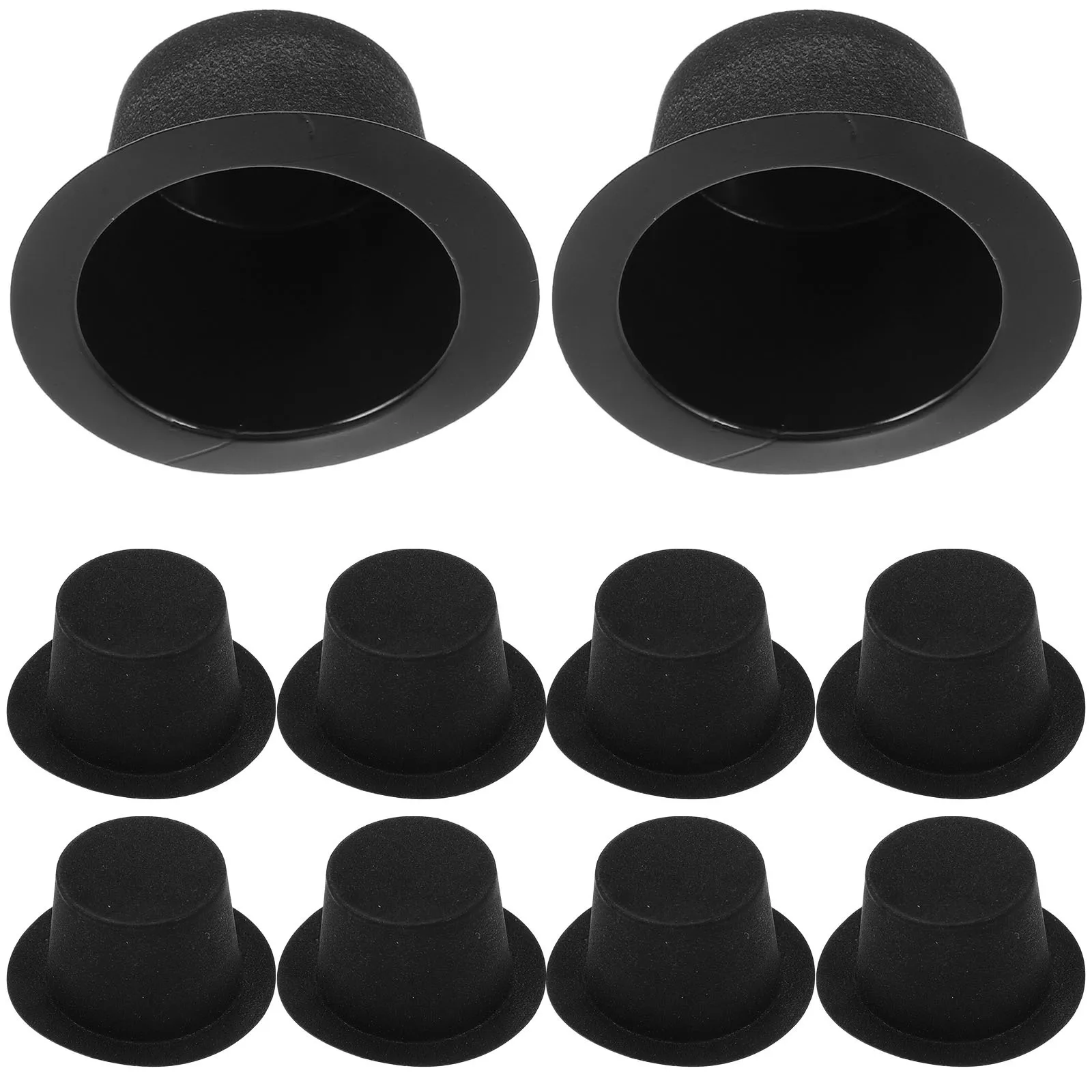 10Pcs Mini Black Top Hat Christmas Craft Kit DIY Festive Decorations Holiday Party Favors Home Desk Bookshelf Charm Ornaments