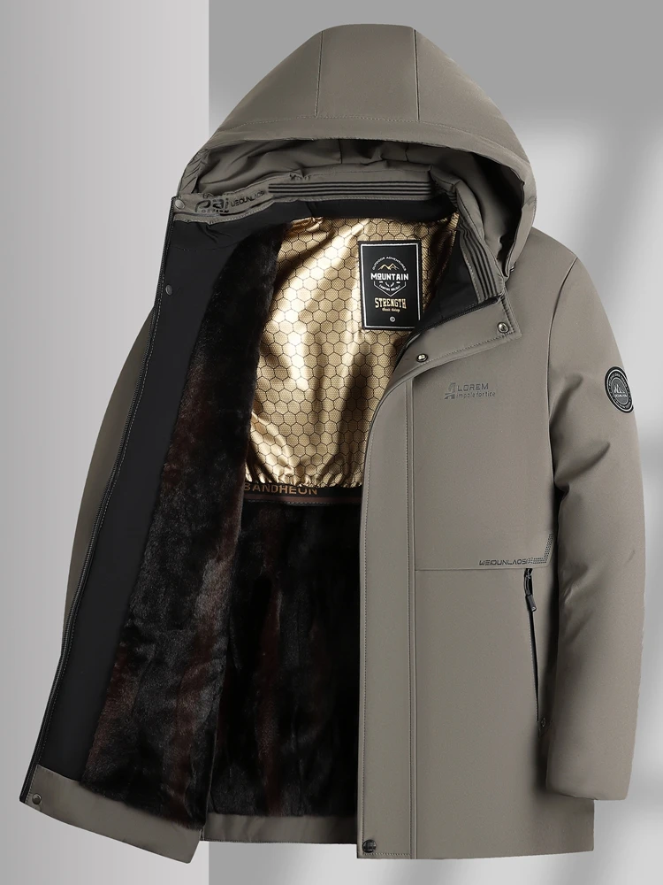 

Утепленная хлопковая куртка на флисовой подкладке для мужчин среднего и старшего возраста, зимнее теплое пальто в повседневном городском стиле для папы