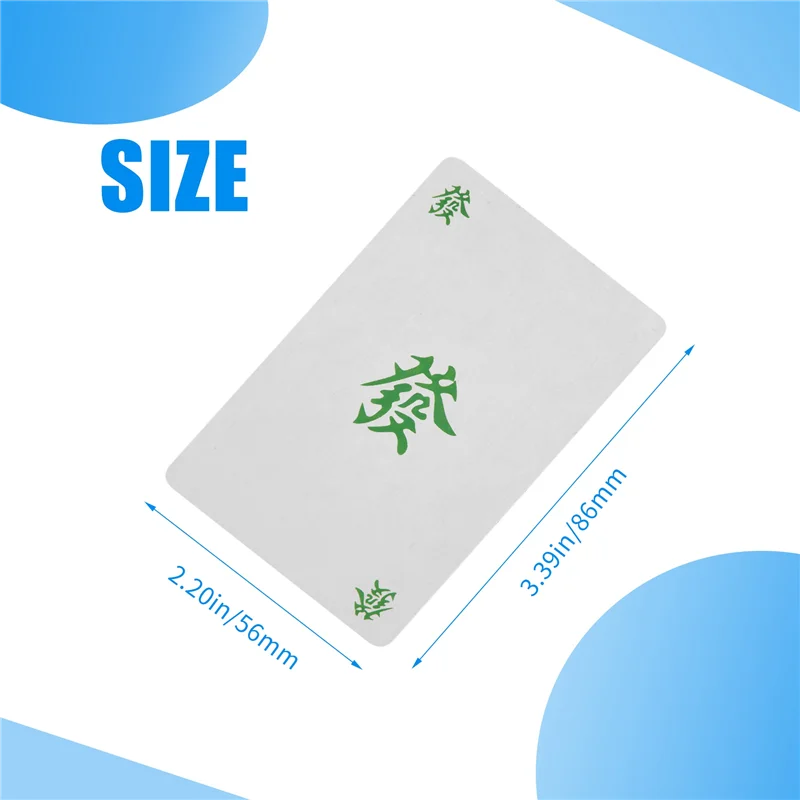 VO-144 шт./компл. Маджонг бумага Маджонг китайские игральные карты игры с 2 шт. кубиками портативный дорожный развлекательный комплект игральных карт