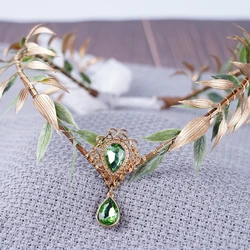 Fairy Crown Headwear Elf Tiara Girl Elven Headpiece Cosplay Costume Circlet Woodland Diadem Wedding Boho Baroque Headband Gifts