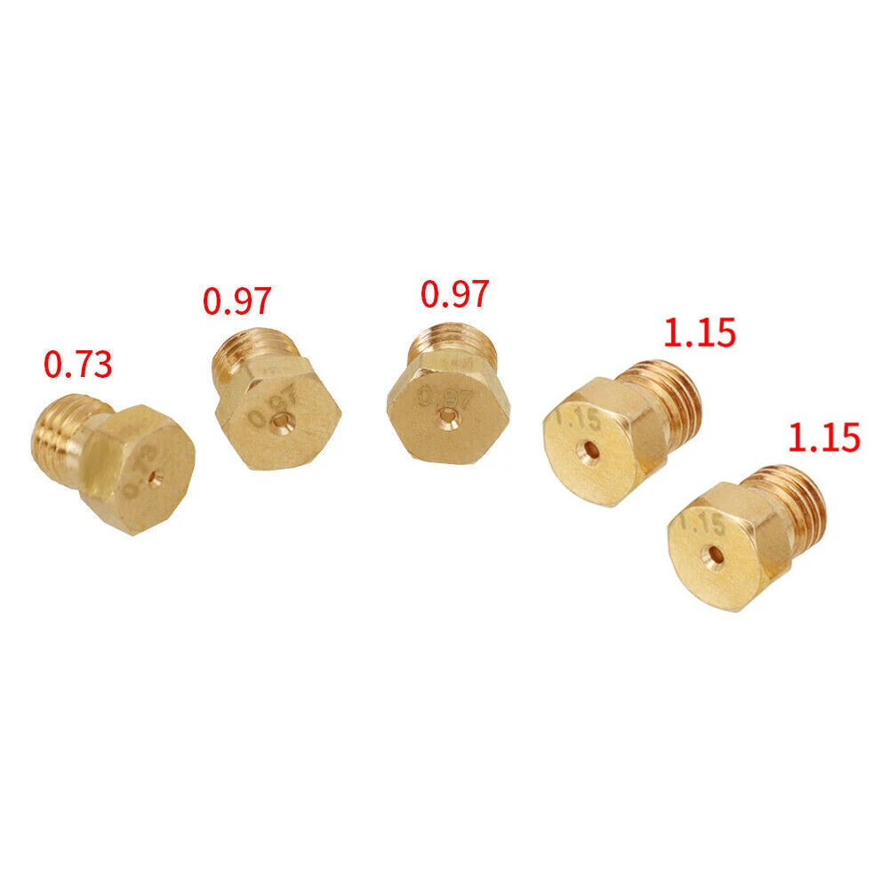 5 pz/set bruciatore Gas Gas naturale piano cottura Kit di conversione gpl getti ugelli iniettori caratteristiche Standard M6 X 0.75 filettatura