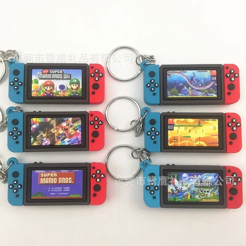 Juego Marios Bros Switch consola de juegos llavero juguetes Kawaii mochila coche llave bolsa colgante anillo titular baratijas accesorios regalo