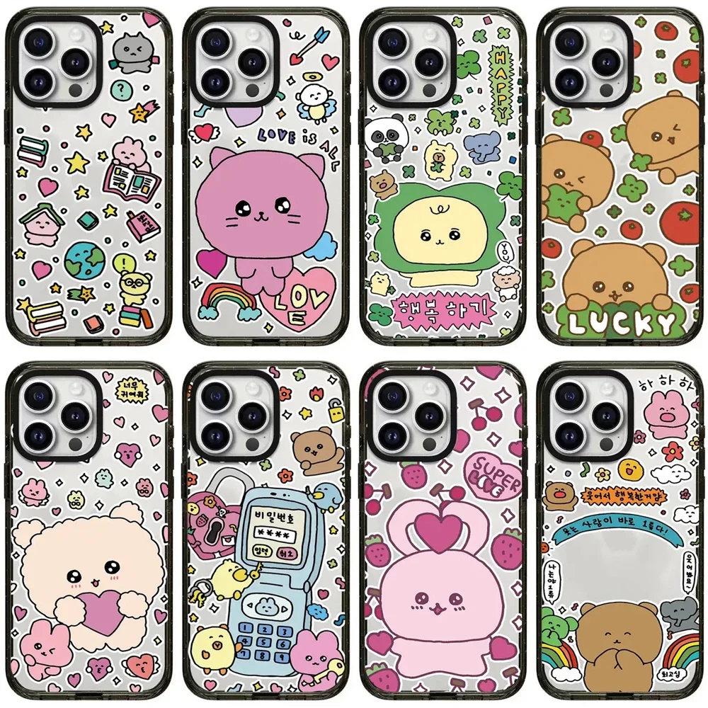 

Korean Cute 2.0 Acrylic Black Border iPhone 12 13 14 15 16 Pro Max Case - Protective iPhone Case with MagSafe