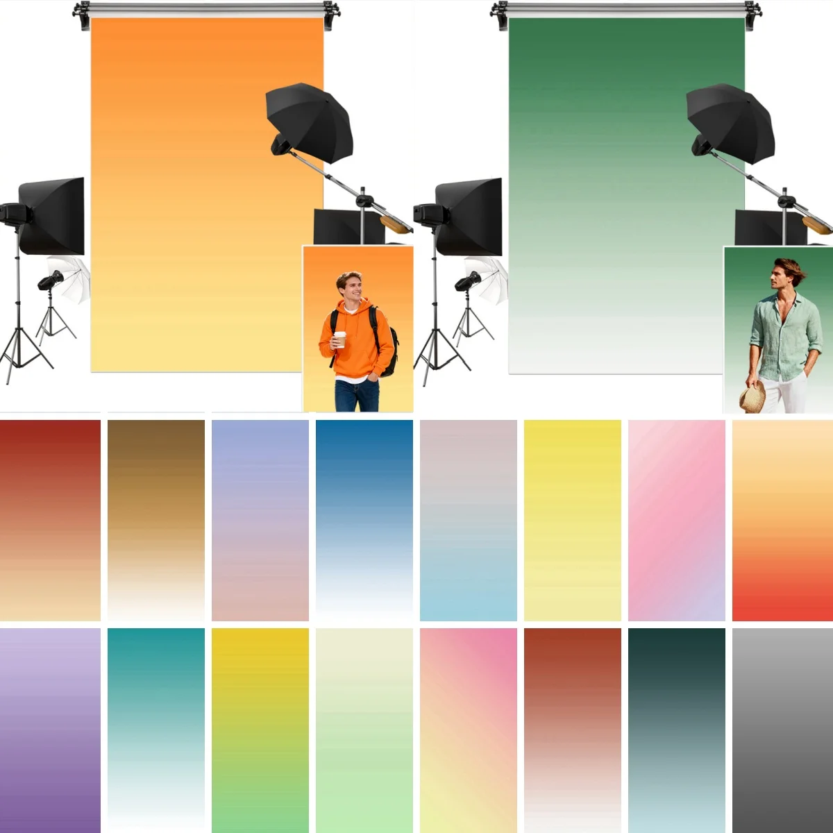 Однотонные градиентные цветные фоны для фотосъемки, свадебный душ, взрослые, художественный портрет, детский день рождения, свадьба, декор, фотофоны