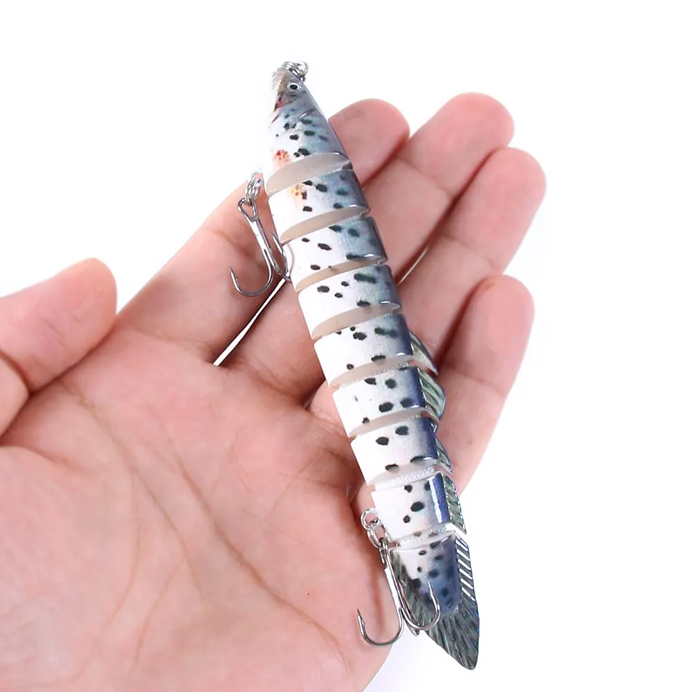 8-teiliger Gelenk-Angelköder 14cm 21,4g Swimbait Hechtköder Verbesserter Haken Künstlicher Harter Köder Realistischer Wobbler für Barsch