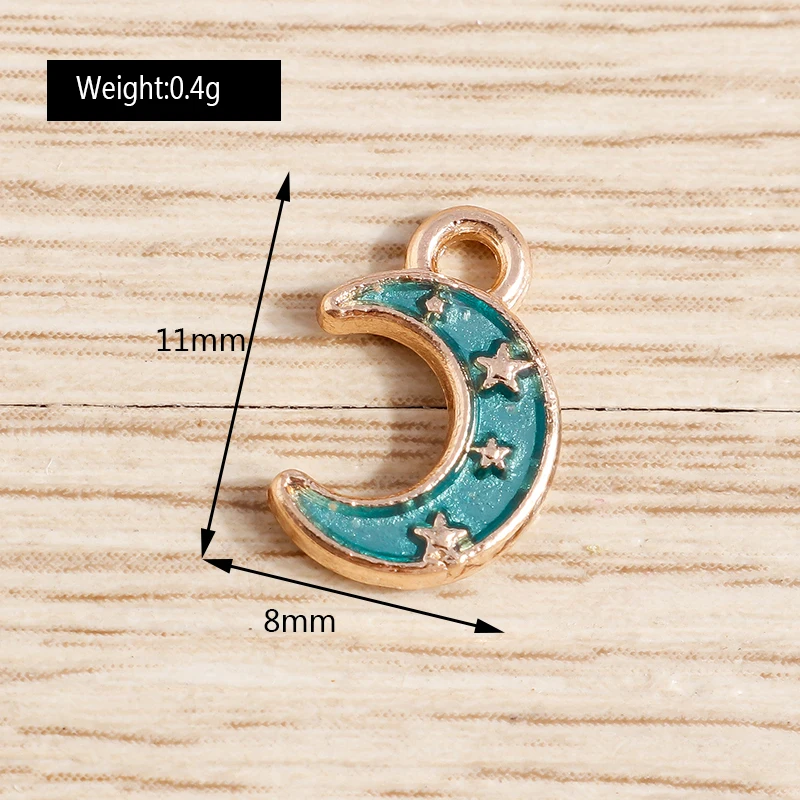 Tusember 10 Stück Emaille Galaxy Planet Mond Stern Charms Anhänger für Halsketten Ohrringe Armbänder DIY Schlüsselanhänger Schmuckzubehör – Detail 16