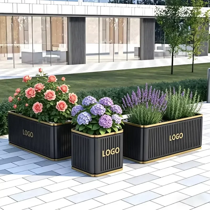 Hot-selling Factory Service Galvanized Steel Heavy Planter Box Bulk Order Custom Dimensions Finish for Commercial