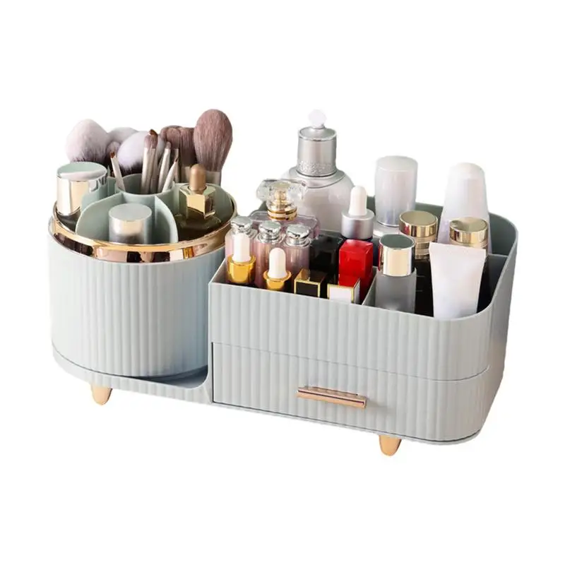 

Rotating Makeup Storage Box Light Luxury Desktop Cosmetic Organizer Box With Drawers Stylish And Elegant Rotating Storage Rack