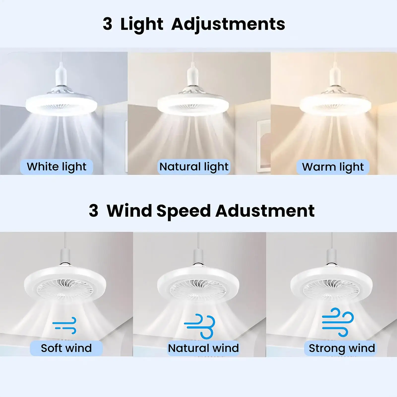 

E27 screw fan light Flush Mount Fan with Remote Control household energy saving integrated fan light for living room study