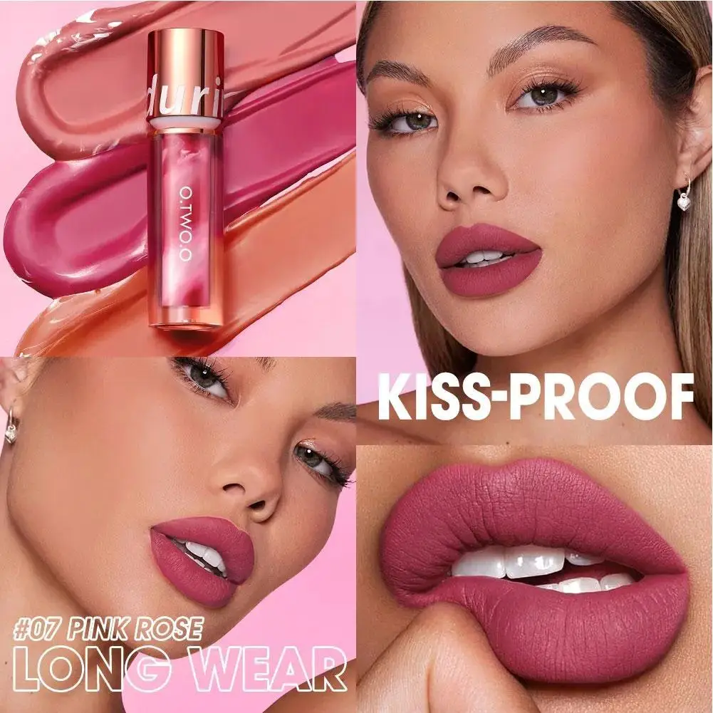 Lápiz labial brillo de labios maquillaje resistente al agua terciopelo antiadherente taza 8 colores tinte de labios mate larga duración Sexy lápiz labial líquido rojo